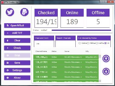 m3u8直播源检测工具IPTV Checker